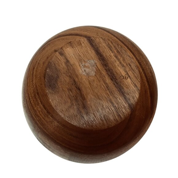 Handcrafted Wood Turned Trinket Bowl 4" X 6" - Picture 5 of 8